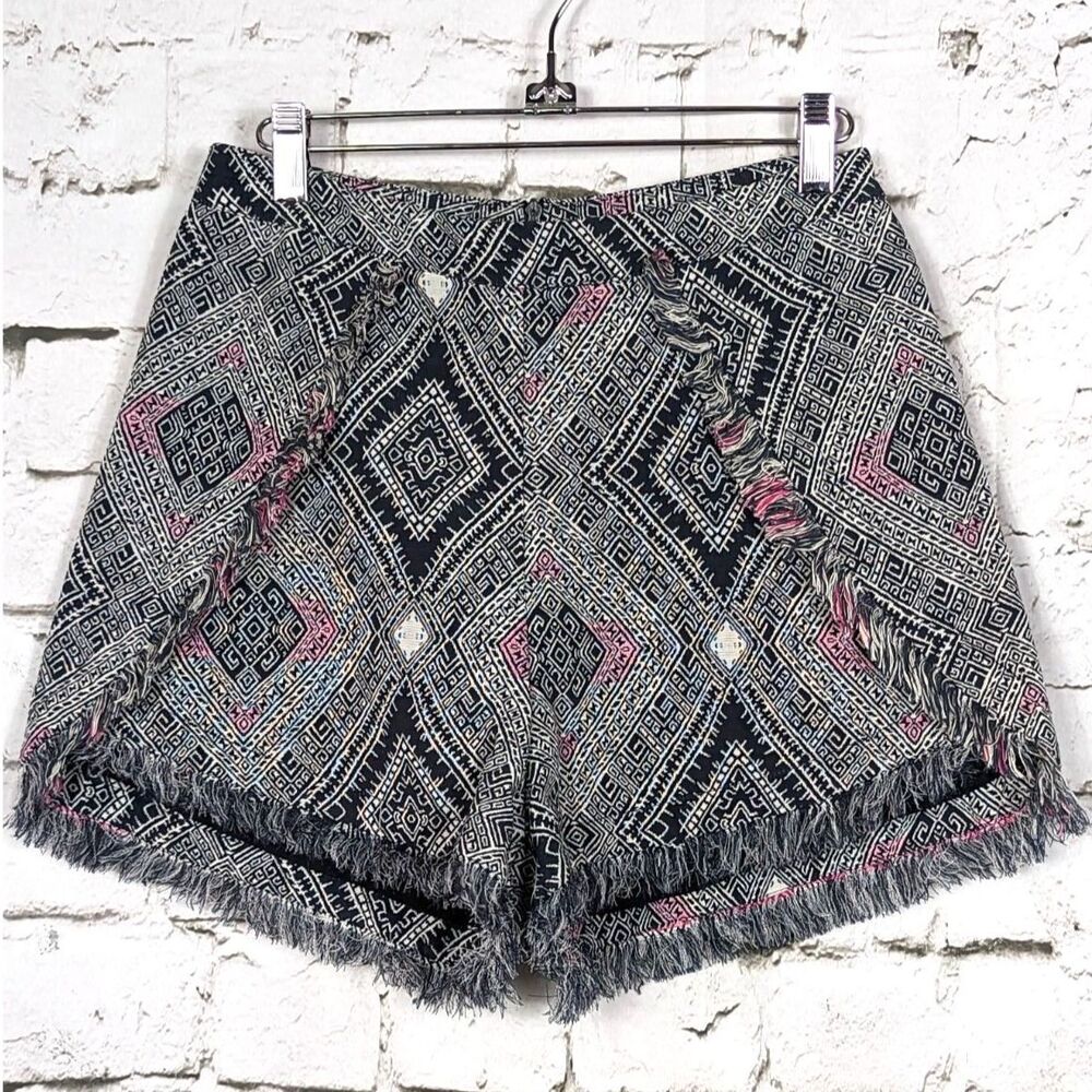 RORY BECA "Yohah" Revolve High Waist Fringe Batik Festival Shorts Medium NWT